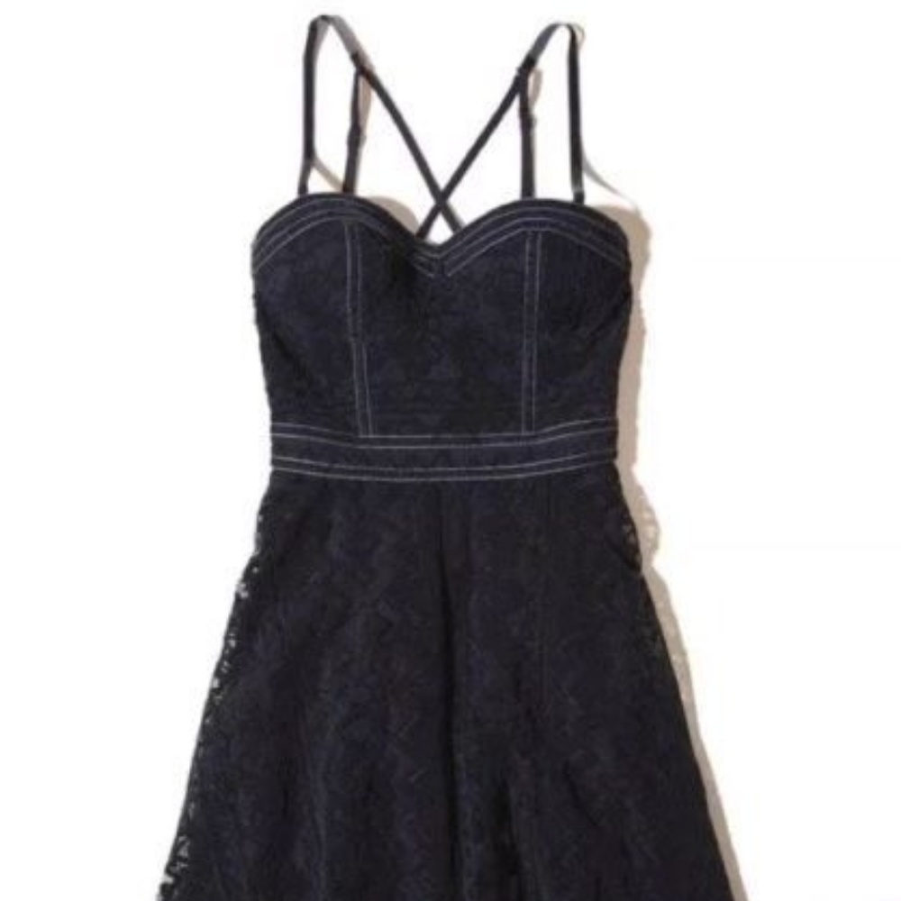 Hollister Black Velvet Skater Festival Dress